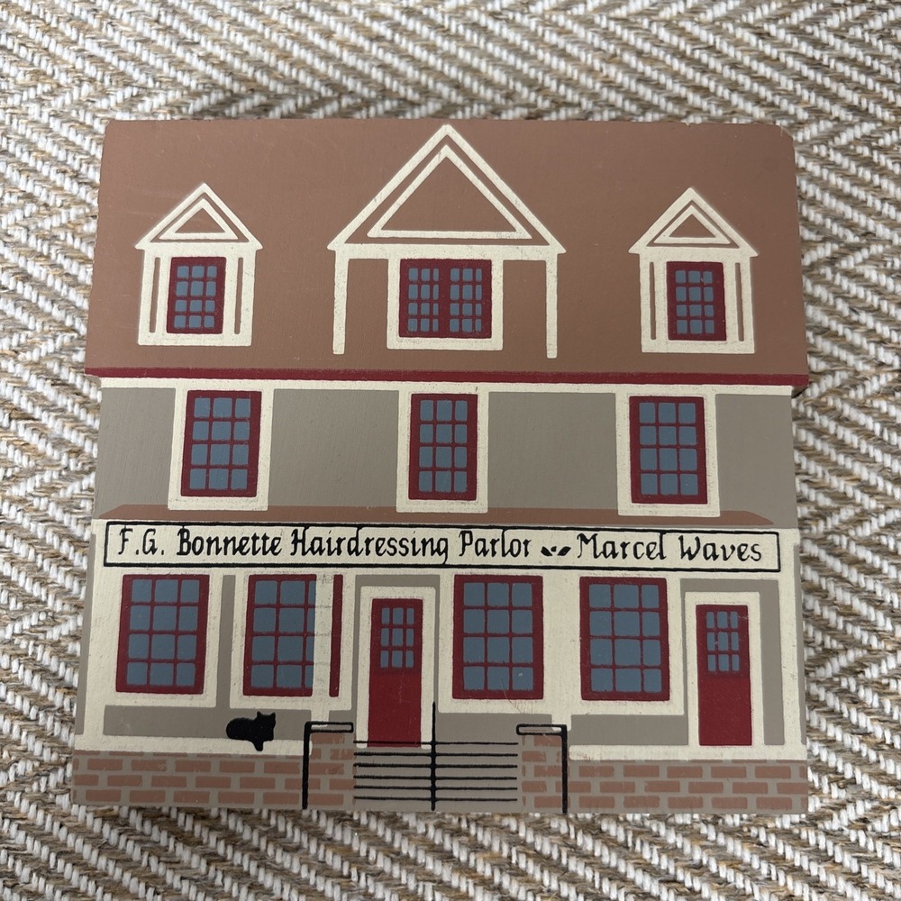 Faline Cat's Meow F G Bonnette Hairdressing Parlor 1989 Shelf Sitter Signed